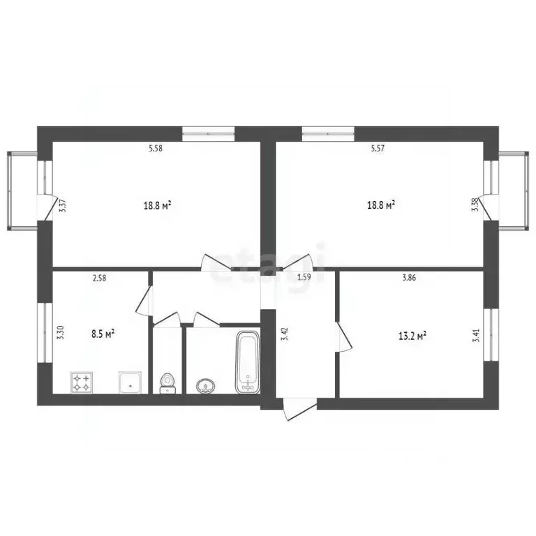 3-к кв. Московская область, Мытищи ул. Мира, 6 (76.0 м) - Фото 2