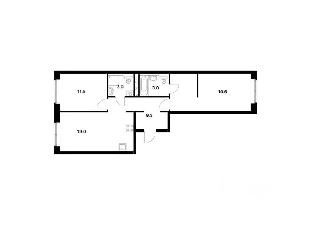 3-к кв. Москва Сельскохозяйственная ул., 39 (66.2 м) - Фото 1