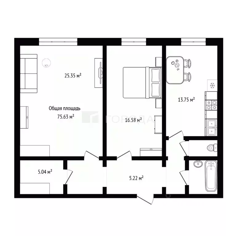 2-к кв. Новосибирская область, Новосибирск ул. В. Высоцкого, 52 (75.63 ... - Фото 2