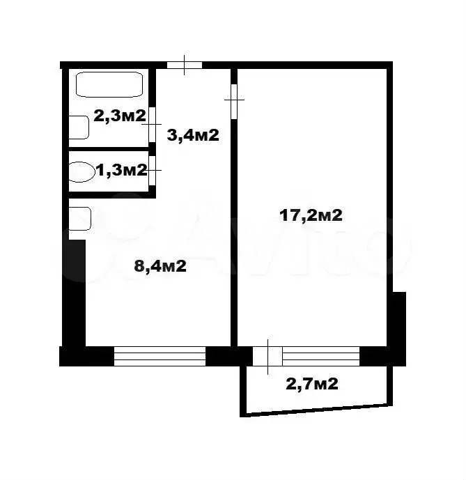 1-к. квартира, 32,6 м, 11/12 эт. - Фото 0