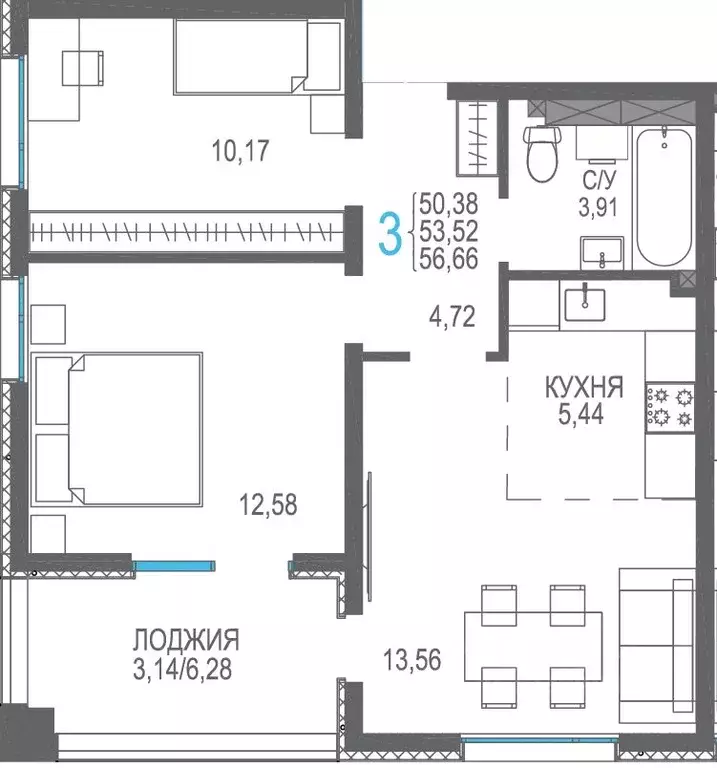 3-к кв. Крым, Сакский район, Лесновское с/пос, с. Прибрежное Розовое ... - Фото 1