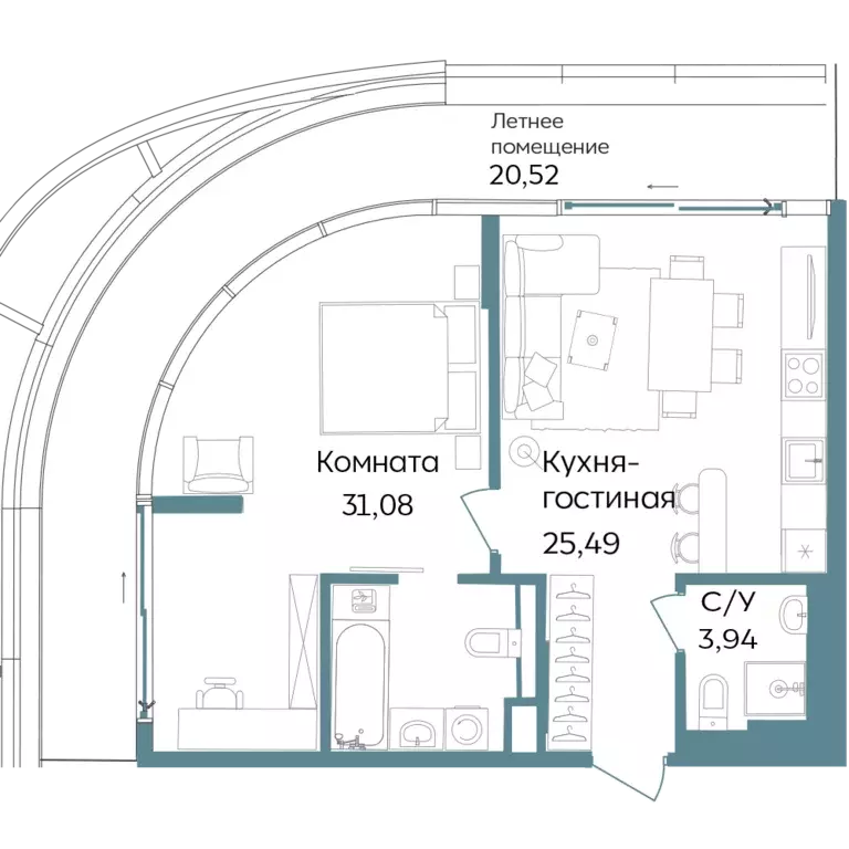 2-к квартира, 81.03 м - Фото 0