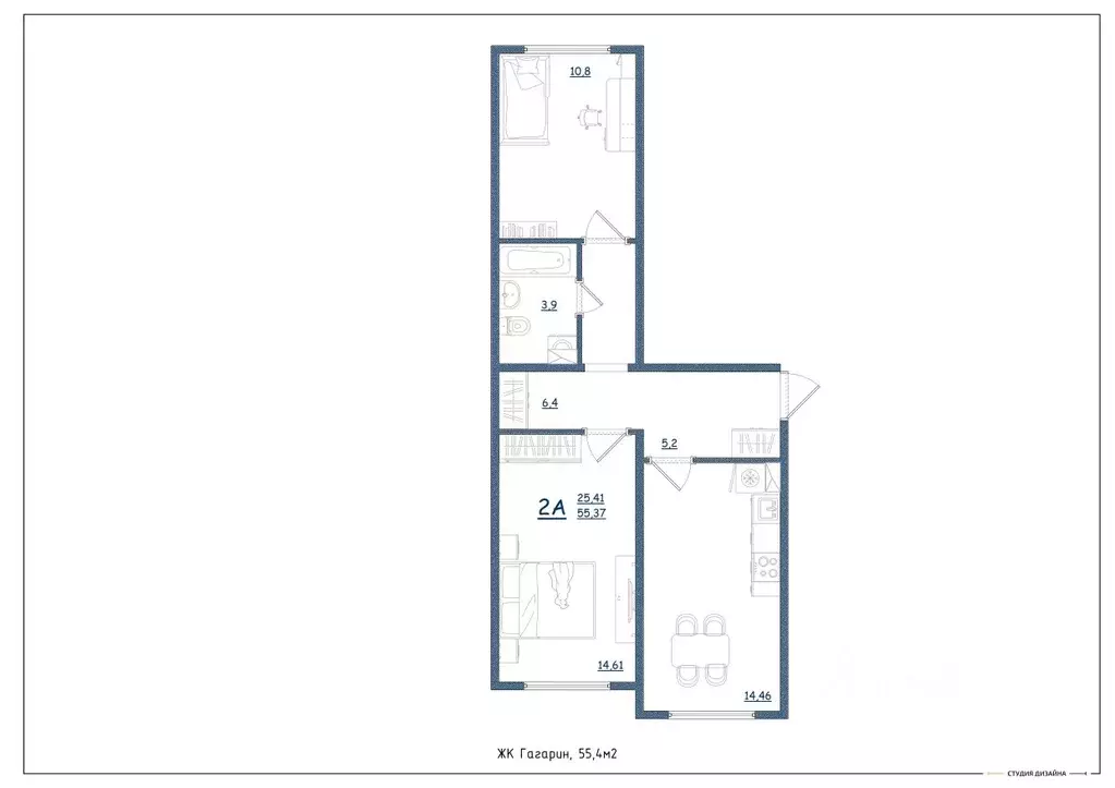 2-к кв. Ярославская область, Ярославль ул. Дядьковская, 16А (55.4 м) - Фото 1