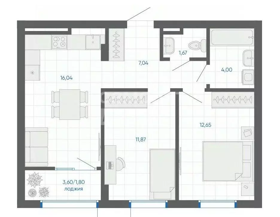 2-к кв. Челябинская область, Челябинский городской округ, пос. ... - Фото 1