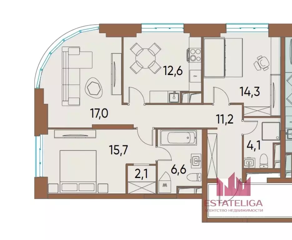 3-к кв. Москва ул. Нижние Мневники, 16к4 (84.5 м) - Фото 2