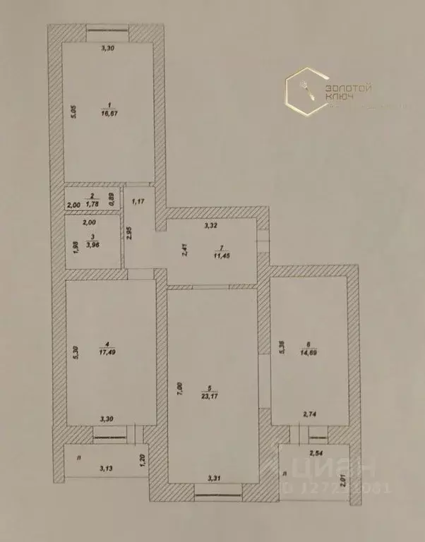 3-к кв. Ульяновская область, Димитровград Московская ул., 60А (89.21 ... - Фото 2