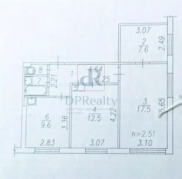 3-к кв. Кемеровская область, Новокузнецк ул. Франкфурта, 6 (58.2 м) - Фото 1