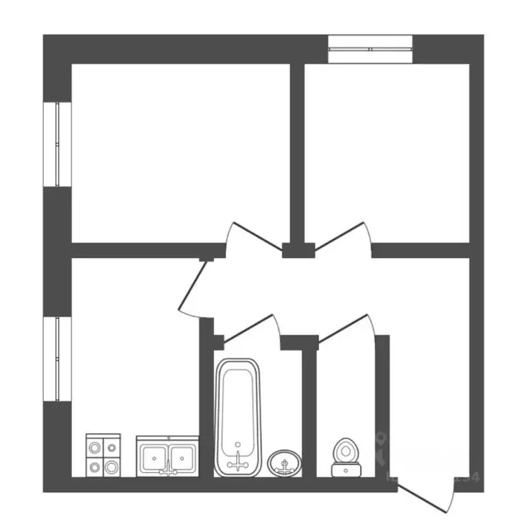 2-к кв. Тюменская область, Тюменский муниципальный округ, пос. ... - Фото 2