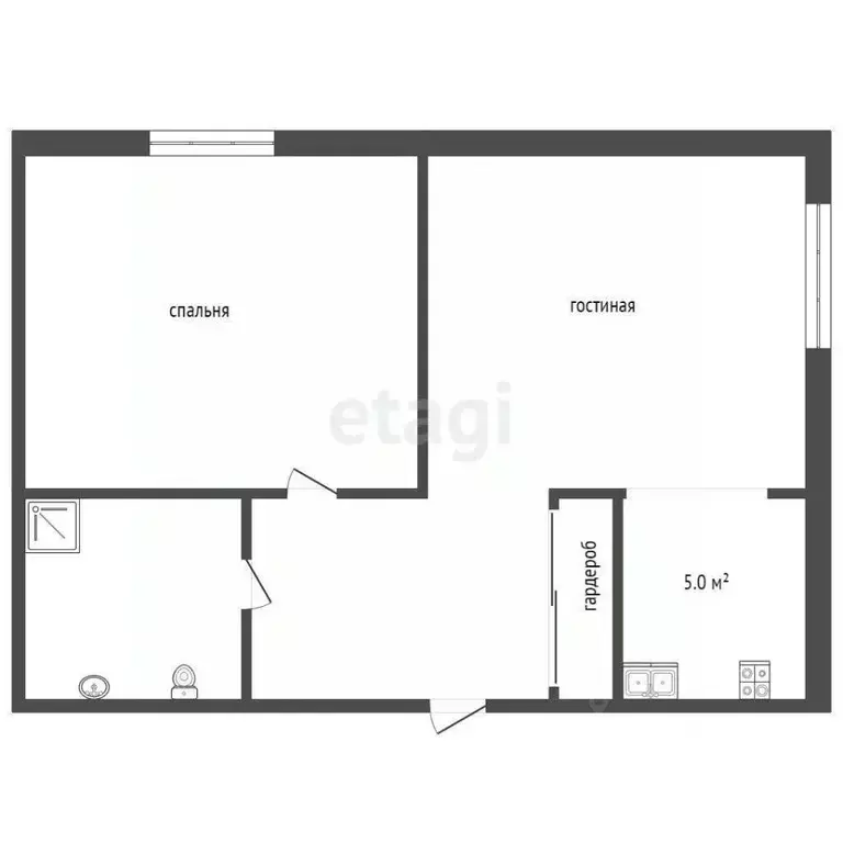 2-к кв. Севастополь Севастопольская зона ЮБК кв-л, 14Вс2 (47.6 м) - Фото 2