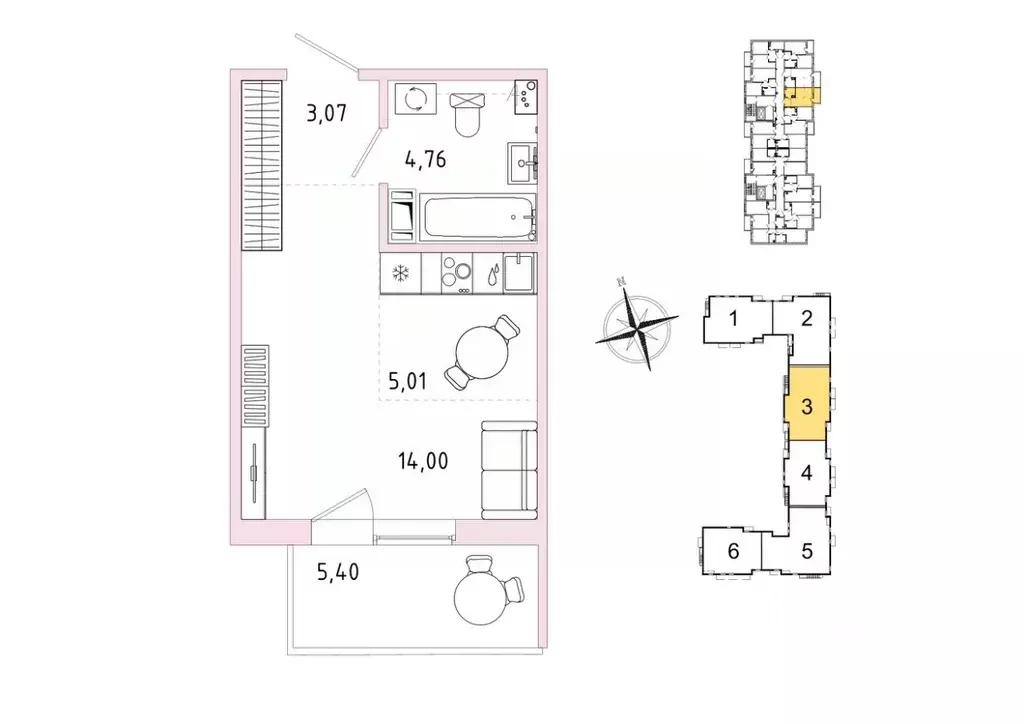 1-к кв. Ленинградская область, Гатчина Въезд мкр,  (28.46 м) - Фото 1