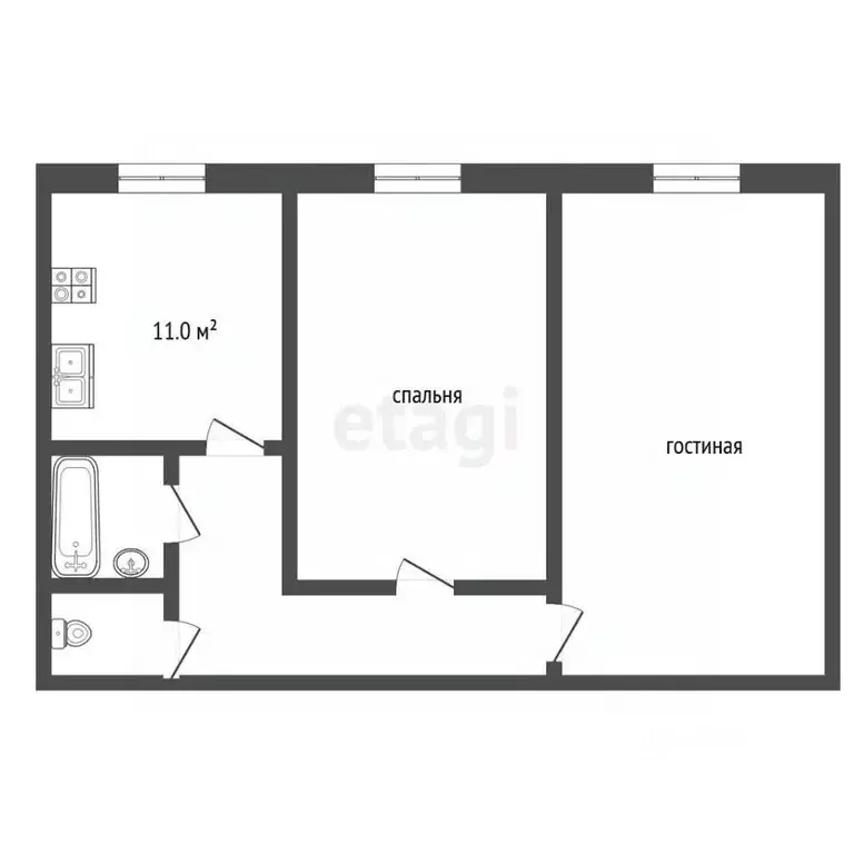 2-к кв. Москва, Москва, Троицк ул. Городская, 12 (58.9 м) - Фото 2