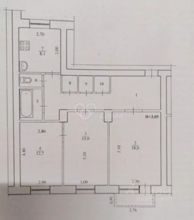 3-к кв. Волгоградская область, Волгоград ул. Генерала Гуртьева, 3 ... - Фото 2