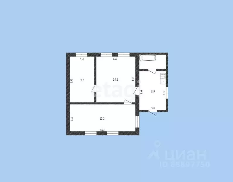 Дом в Карачаево-Черкесия, Псыж аул ул. Победы, 61 (49 м) - Фото 1
