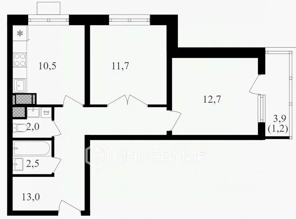 2-к кв. Москва ул. Берзарина, 32 (54.5 м) - Фото 2