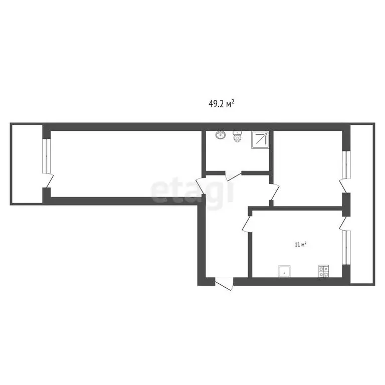 2-комнатная квартира: Кисловодск, Западная улица, 36 (49.2 м) - Фото 0