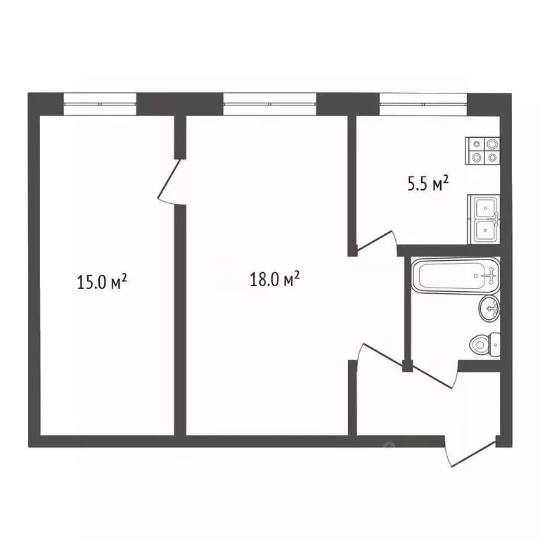 2-к кв. Московская область, Подольск ул. Кирова, 41 (44.9 м) - Фото 2