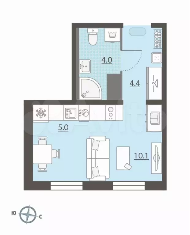 Квартира-студия, 23,5 м, 5/15 эт. - Фото 0
