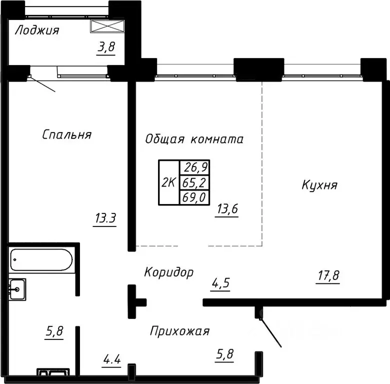 2-к кв. Ленинградская область, Тельмана Тосненский район, Сибирь жилой ... - Фото 1