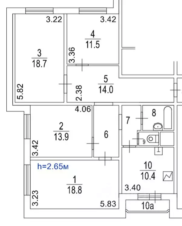 4-к кв. Москва ул. Новаторов, 36К2 (101.0 м) - Фото 1