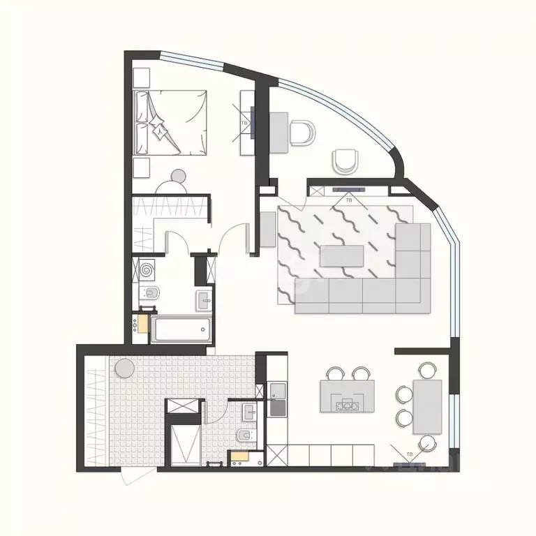 2-к кв. Московская область, Красногорск бул. Павшинский, 15 (84.4 м) - Фото 2