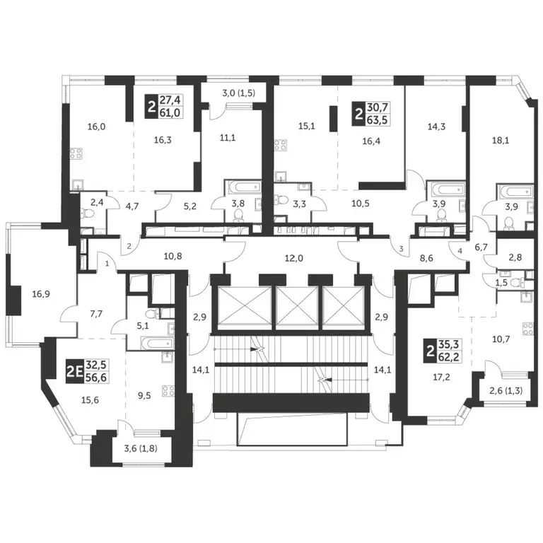 2-к кв. Москва Архитектор жилой комплекс (63.5 м) - Фото 1