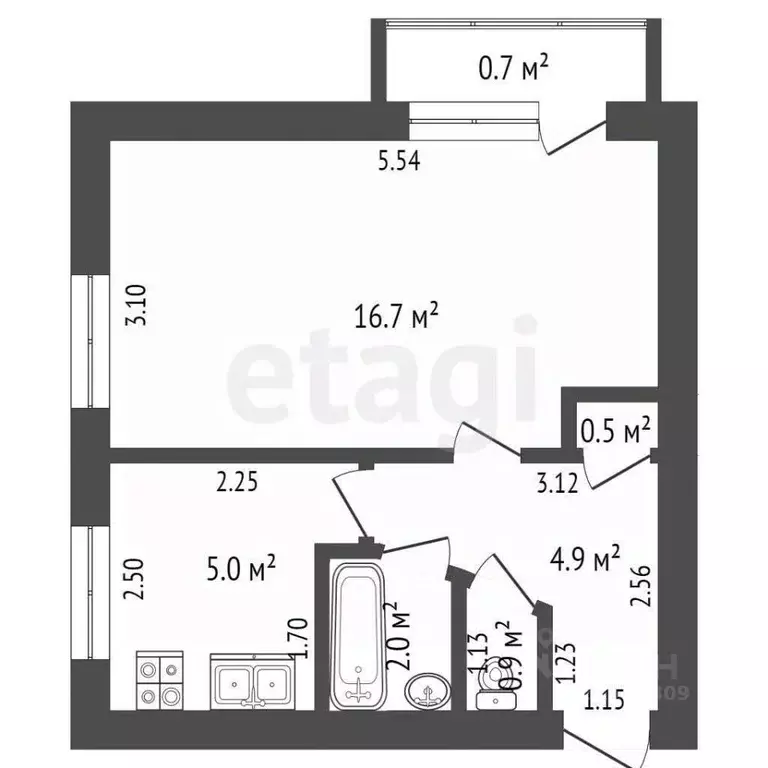 1-к кв. Мордовия, Саранск ул. Попова, 56 (30.0 м) - Фото 1