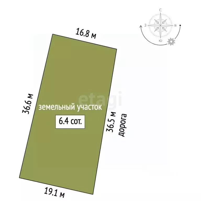 Участок в Крым, Симферопольский район, с. Доброе ул. Яблоневая (6.4 ... - Фото 2