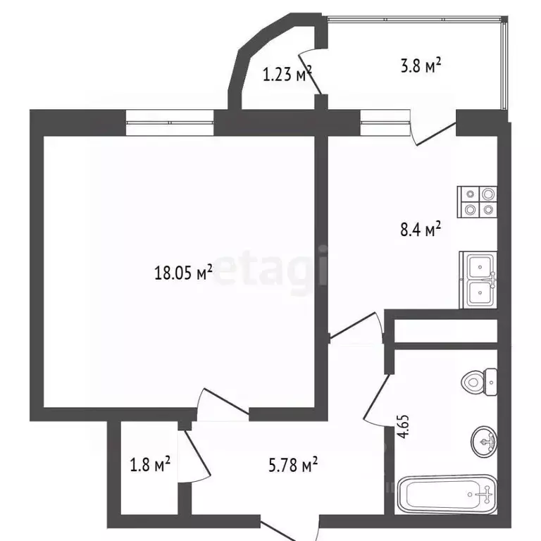 1-к кв. Московская область, Балашиха ул. Дмитриева, 4 (38.6 м) - Фото 2