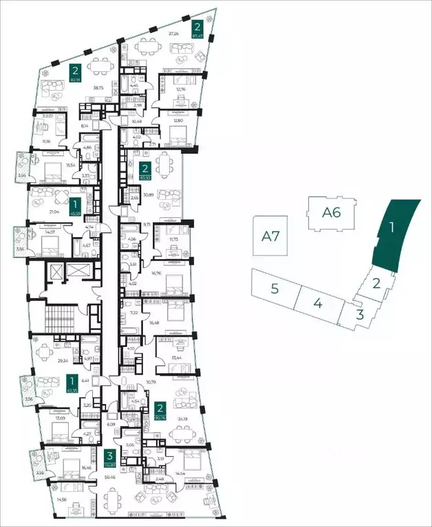 2-к кв. Рязанская область, Рязань Арт Кварталы жилой комплекс (87.47 ... - Фото 1