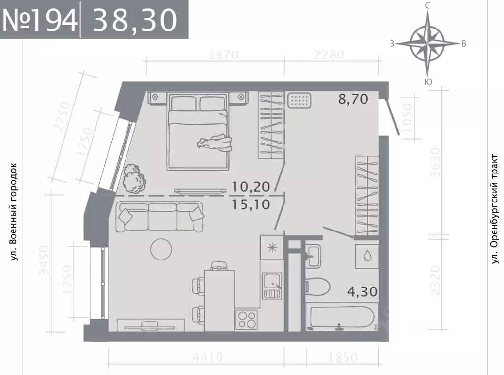 1-к кв. Татарстан, Казань ул. Шишкина (38.3 м) - Фото 0