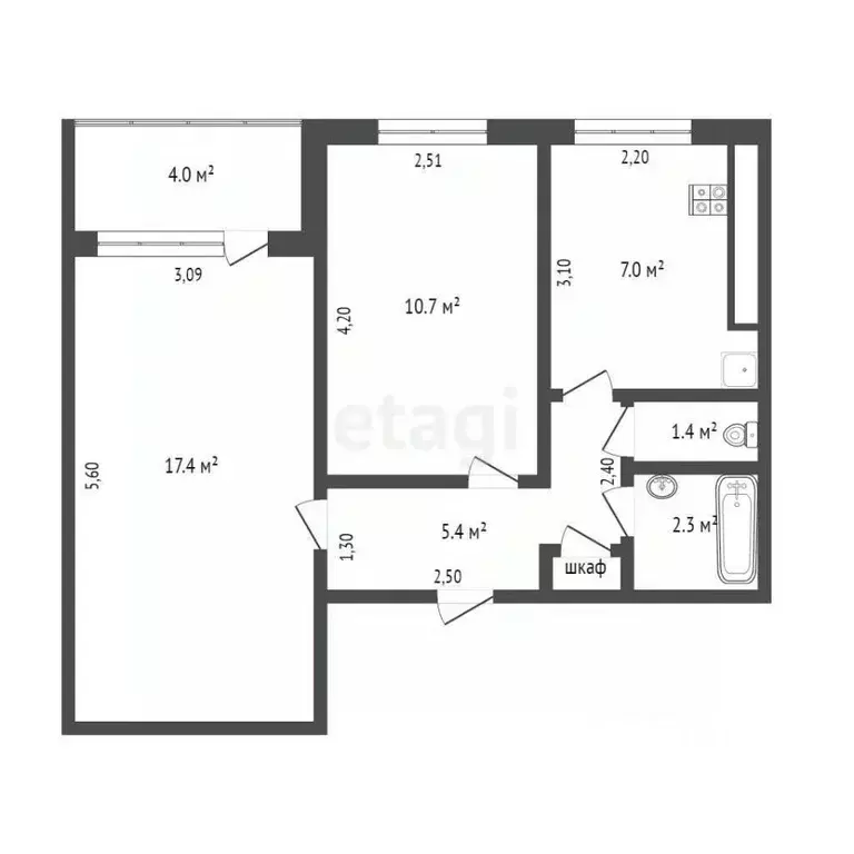 2-к кв. Самарская область, Самара Ново-Садовая ул., 22 (46.0 м) - Фото 2