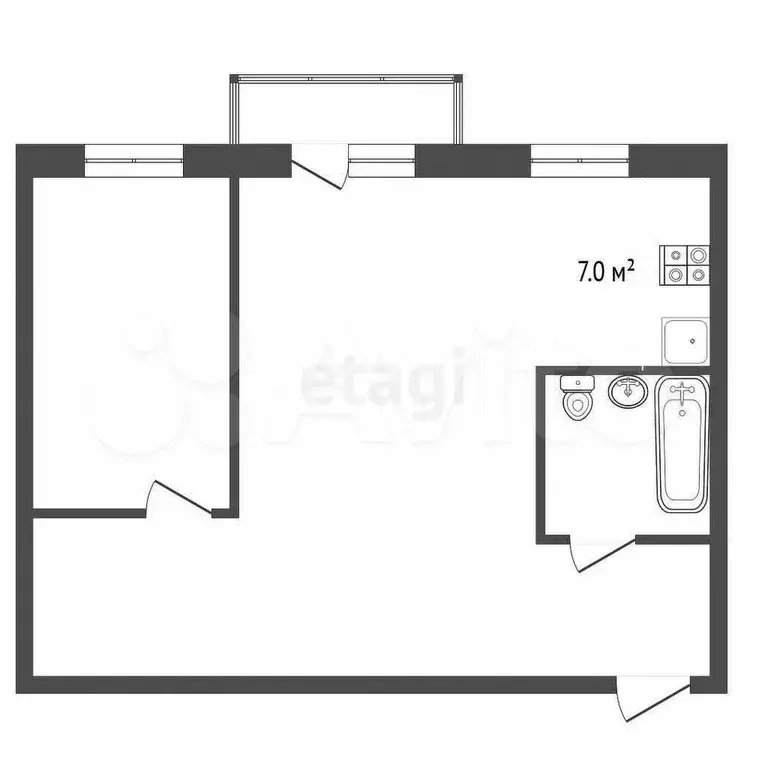 2-к. квартира, 43 м, 2/5 эт. - Фото 0