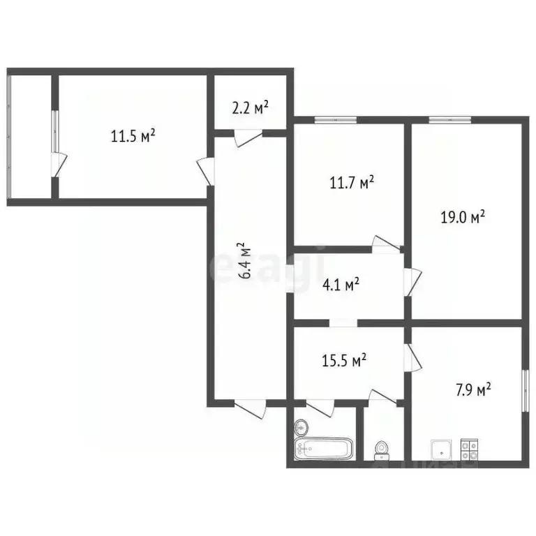 3-к кв. Воронежская область, Воронеж Путиловская ул., 9А (70.9 м) - Фото 2