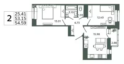 2-комнатная квартира: городской посёлок Новоселье, Аннинская улица, 4 ... - Фото 1