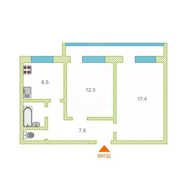 2-комнатная квартира: Тюмень, микрорайон Войновка, улица ... - Фото 2