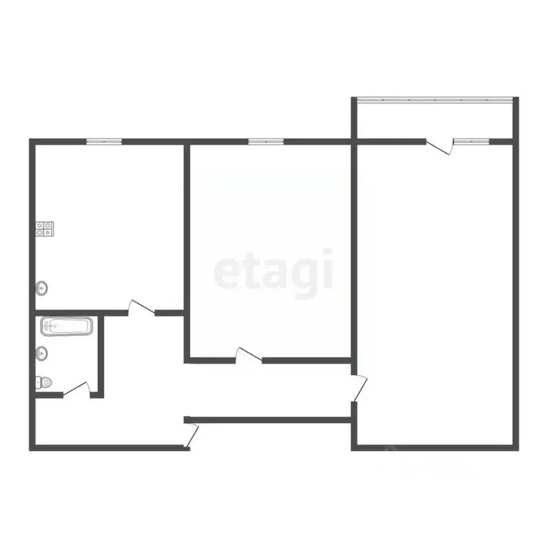 2-к кв. Амурская область, Благовещенск ул. Пушкина, 41 (45.1 м) - Фото 1