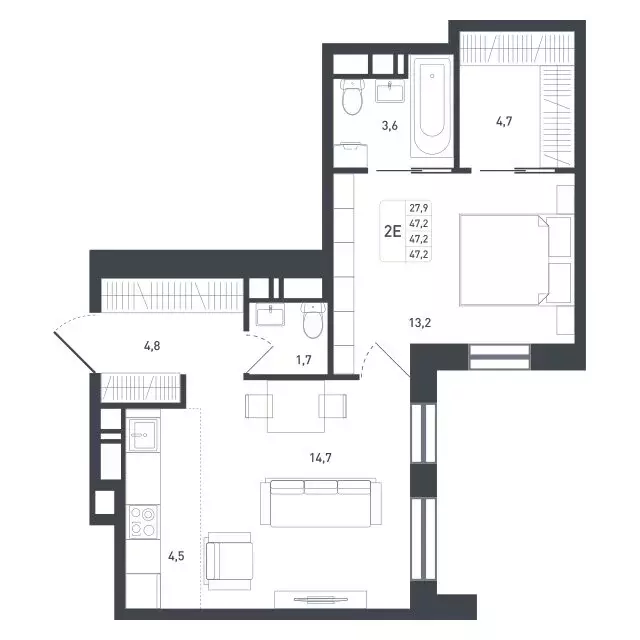 2-комнатная квартира: Московская область, городской округ Подольск, ... - Фото 1