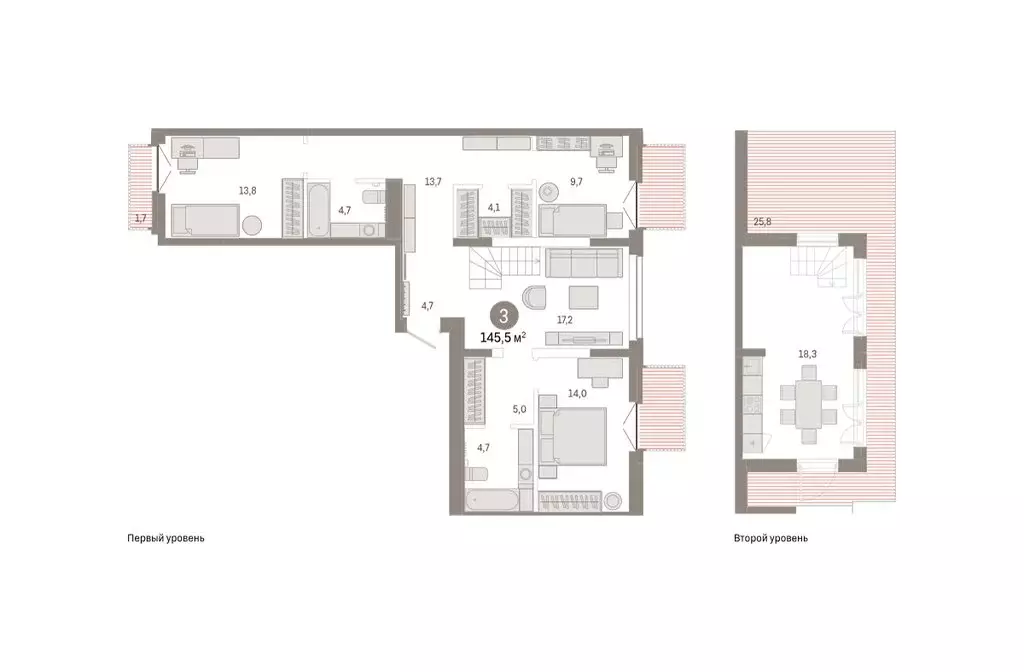 3-комнатная квартира: Тюмень, улица Республики, 205к2 (145.5 м) - Фото 2