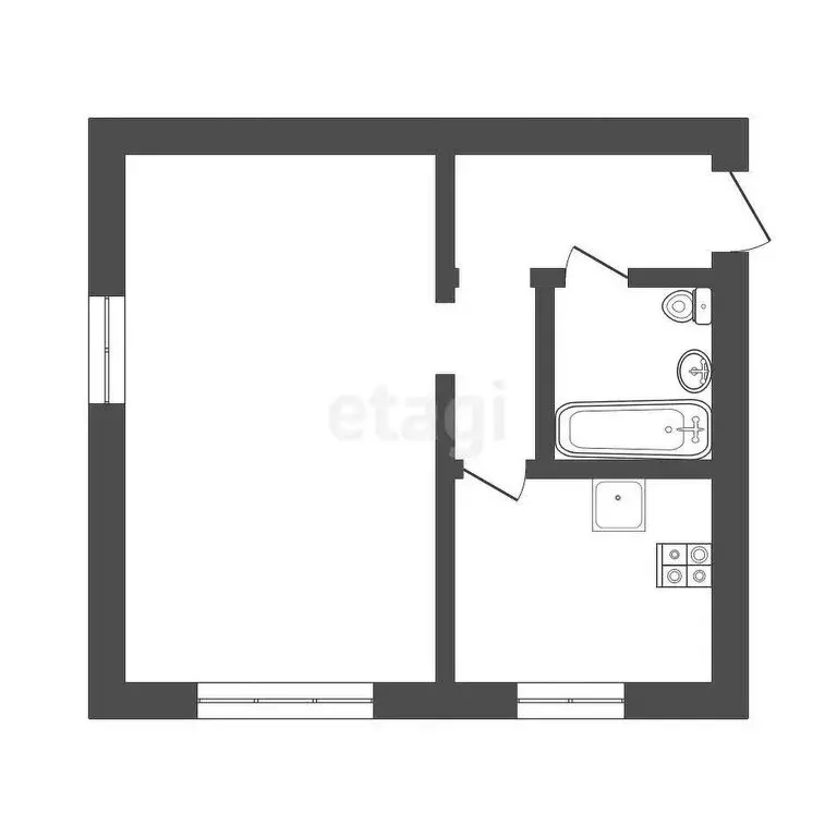 1-комнатная квартира: Ульяновск, улица Терешковой, 12 (31.3 м) - Фото 0