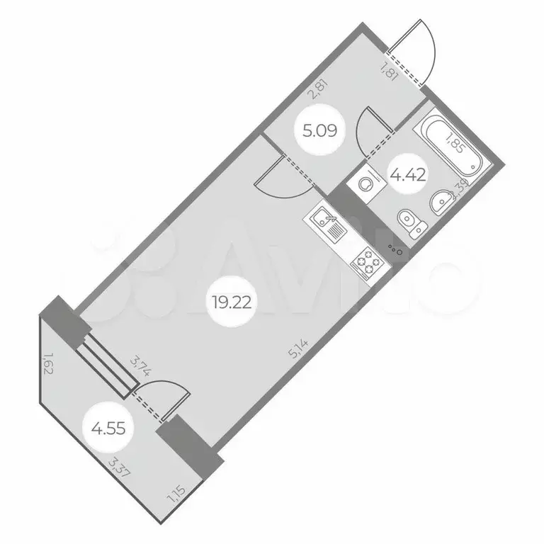 Квартира-студия, 30 м, 7/20 эт. - Фото 0