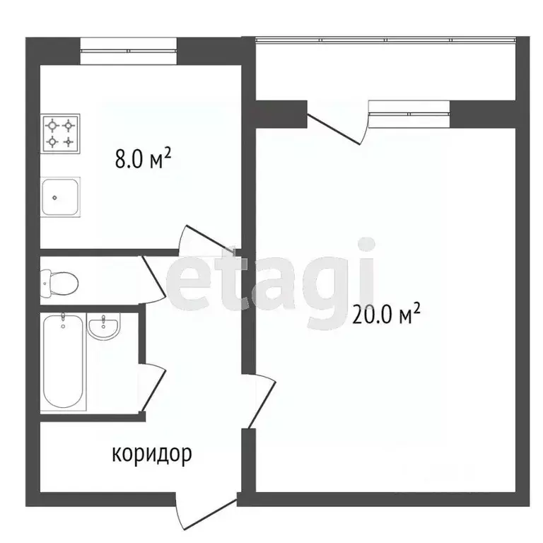 1-к кв. Воронежская область, Воронеж ул. Кривошеина, 13/11 (38.4 м) - Фото 2