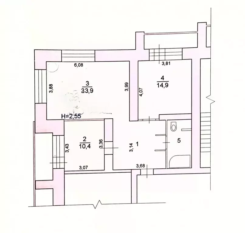 2-к кв. Волгоградская область, Волгоград Кузнецкая ул., 36 (66.0 м) - Фото 2
