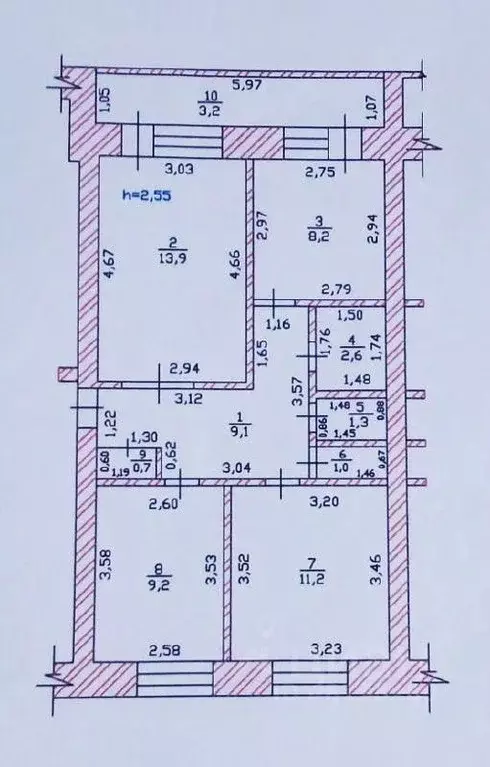 3-к кв. Чувашия, с. Красноармейское ул. Гурия Степанова, 28 (57.2 м) - Фото 0