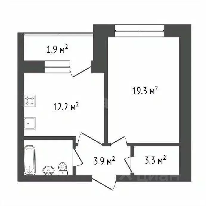 1-к кв. Красноярский край, Красноярск ул. Авиаторов, 21 (45.0 м) - Фото 2