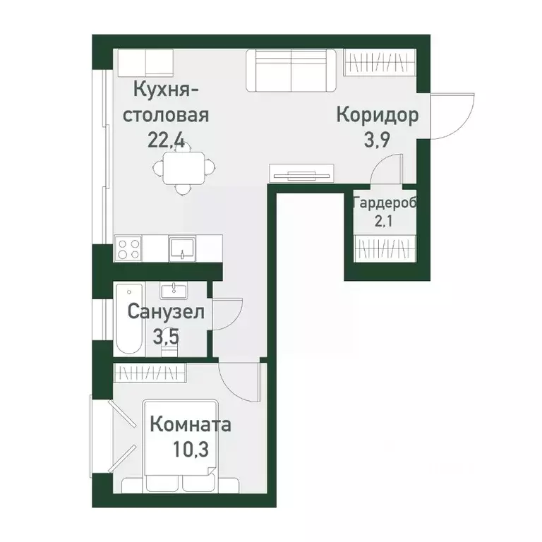 1-к кв. Челябинская область, Челябинский городской округ, пос. ... - Фото 0