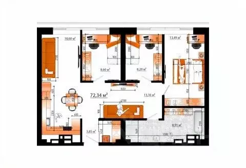 4-к кв. Приморский край, Владивосток ул. Гамарника (72.34 м) - Фото 1