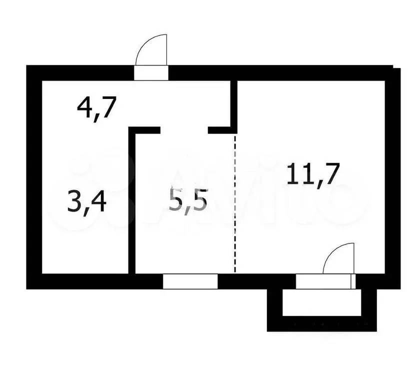 Квартира-студия, 25 м, 1/3 эт. - Фото 0