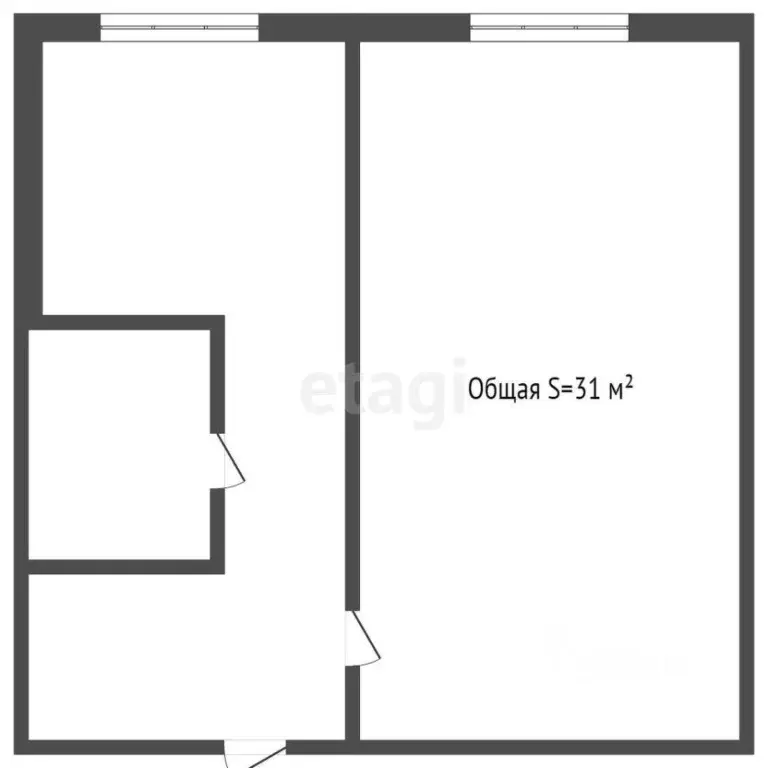 1-к кв. Кемеровская область, Кемерово Вельская ул., 1 (31.3 м) - Фото 1