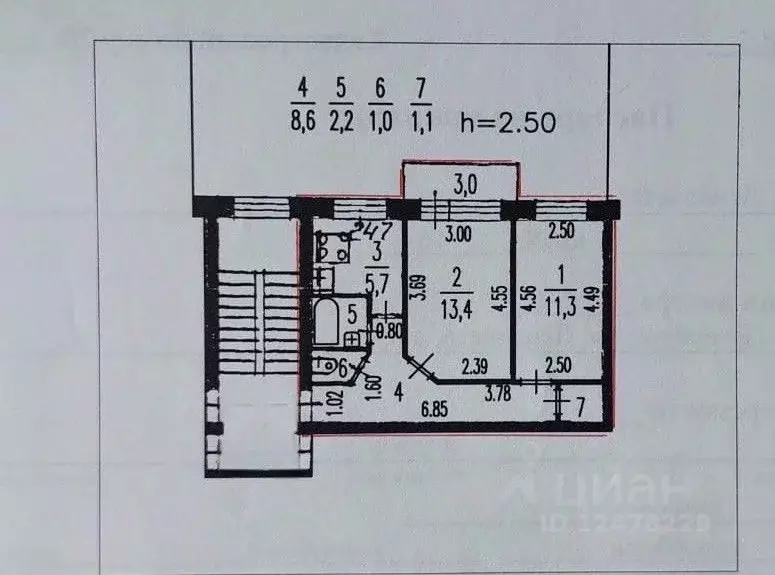 2-к кв. Санкт-Петербург ул. Ленсовета, 83 (43.2 м) - Фото 1