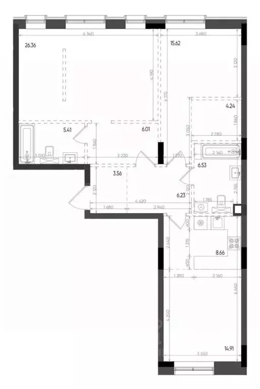 3-к кв. Татарстан, Казань Минтимер жилой комплекс (97.53 м) - Фото 1